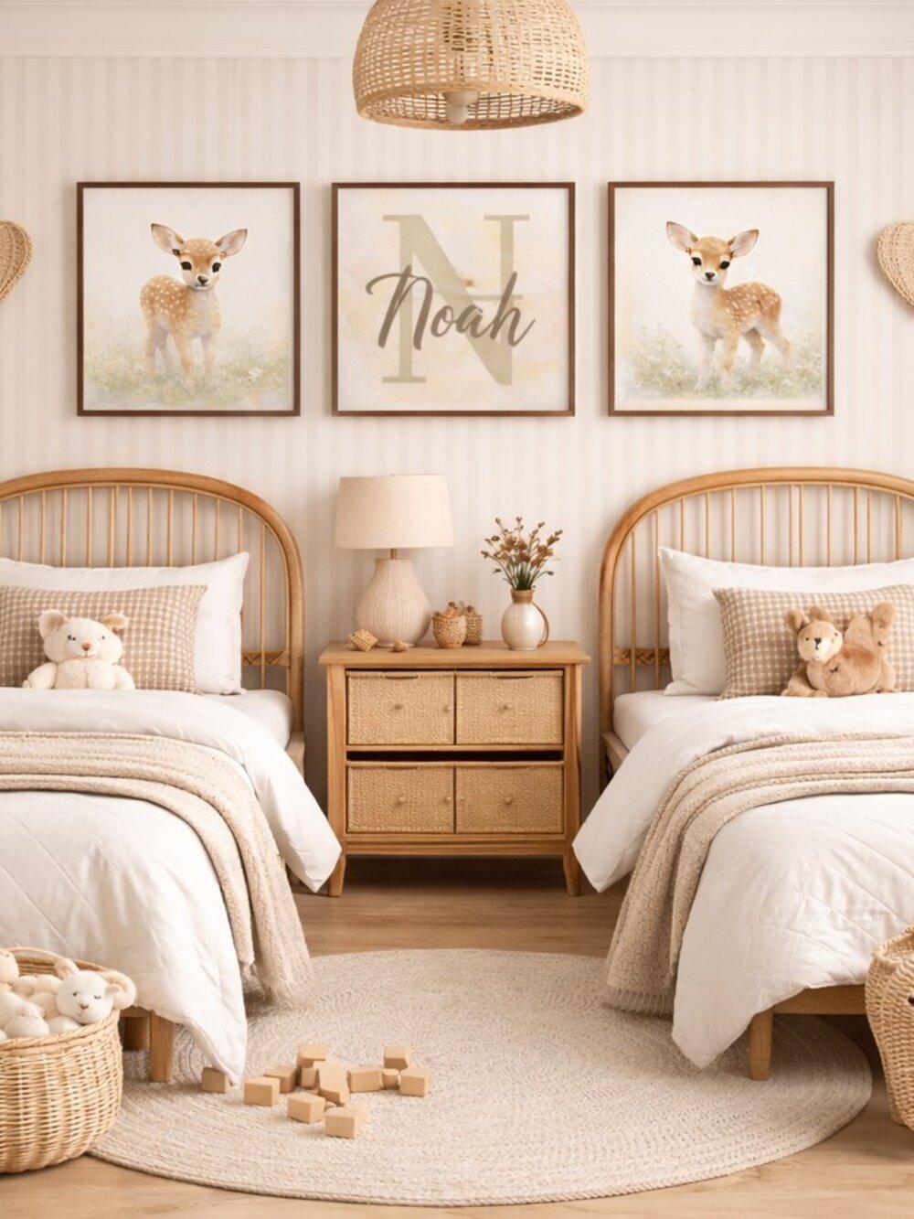 NEW Personalized Baby Child Name Wall Art Set Animal Nursery Prints, Custom Name